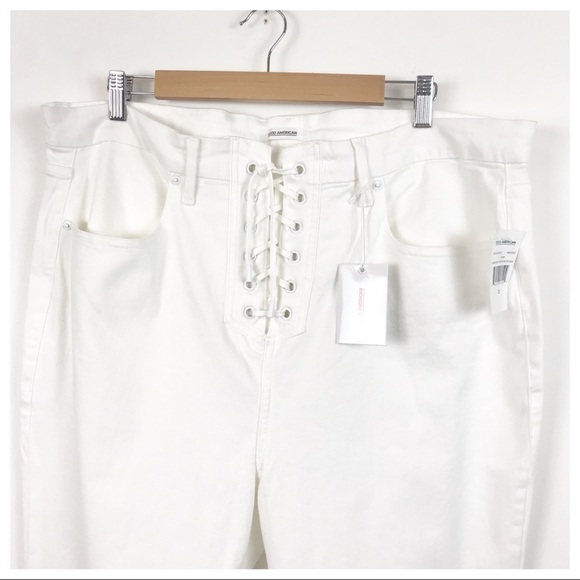 NWT Good American Good Waist Crop Lace‎ Up Jeans Size 22 - Picture 5 of 12